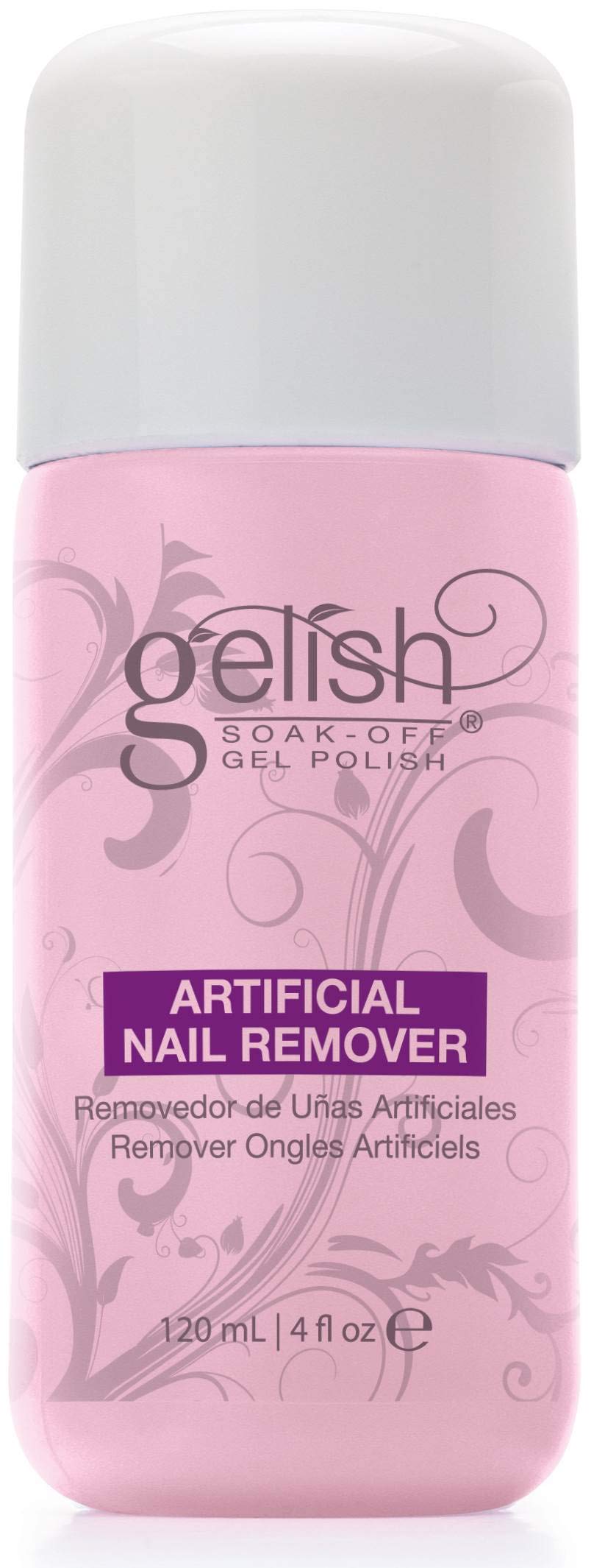 Gelish remover bottle 120ml cap close-up showing secure seal for mess-free use