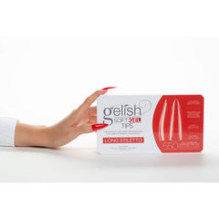 Gelish Soft Gel Tips flexible jelly material supports durable, resilient tips.