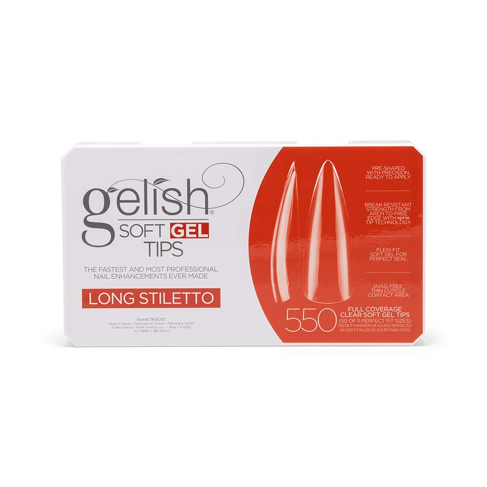 Gelish Soft Gel Tips full-coverage set ready for quick, natural-looking enhancements.