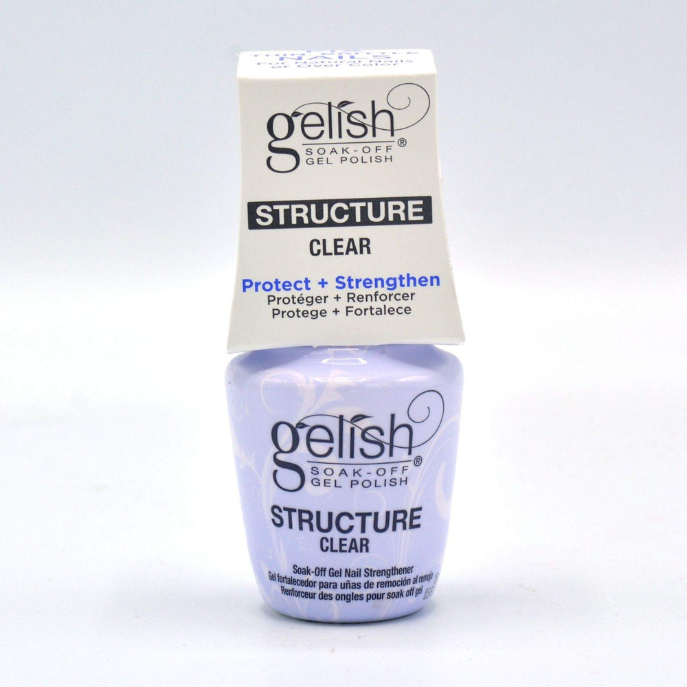 Gelish Structure Gel Clear bottle offers builder support for strong, natural-looking nails.