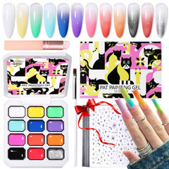GELLAKTIK 12-color patting gel palette enables smooth gradient nails