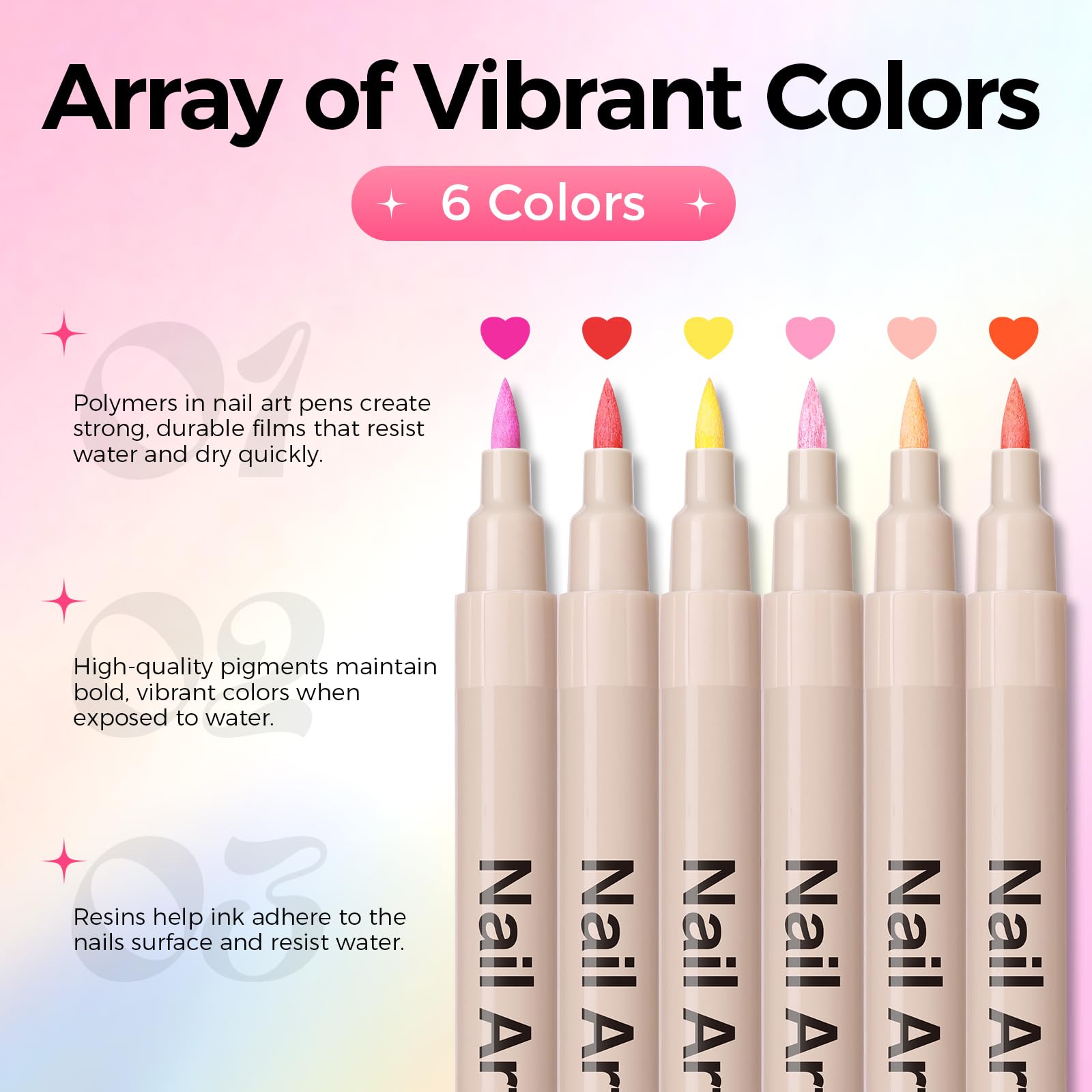 GELLAKTIK vibrant long-lasting colors with a water-resistant finish.