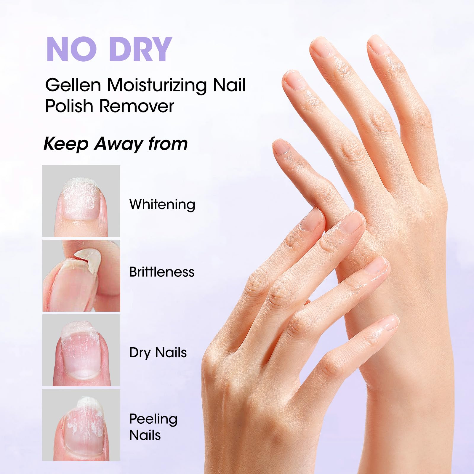 GELLEN acetone-free formula provides gentle, non-toxic polish removal