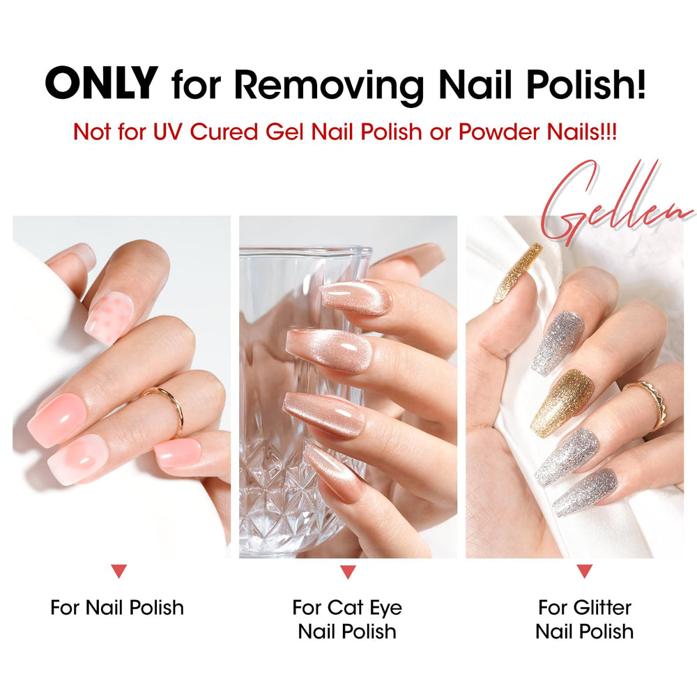 GELLEN acetone-free remover safe for regular nail care