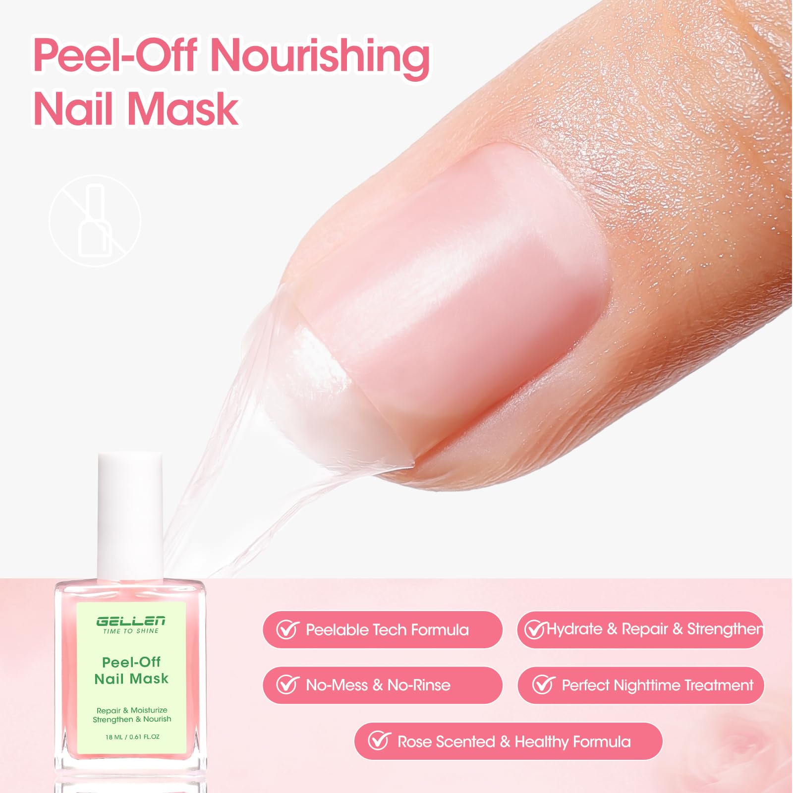 Applying GELLEN air-dry nail mask on nails for quick repair