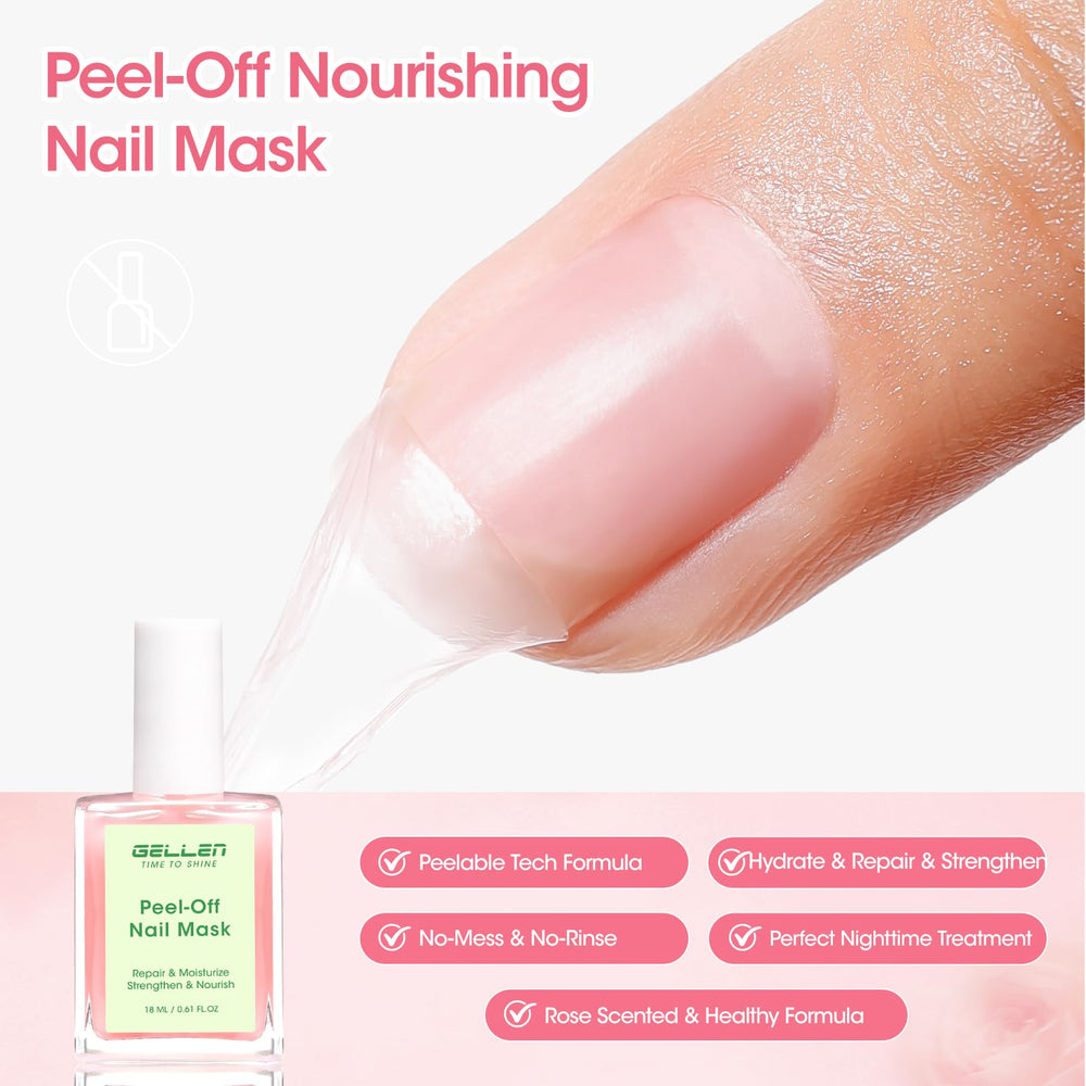Applying GELLEN air-dry nail mask on nails for quick repair
