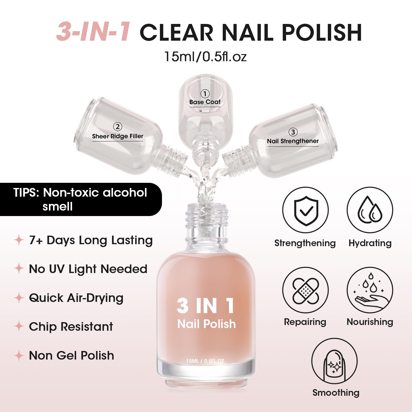 GELLEN base coat application on nail shows ridge filling and prep for polish.