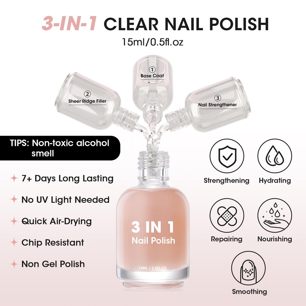 GELLEN base coat application on nail shows ridge filling and prep for polish.