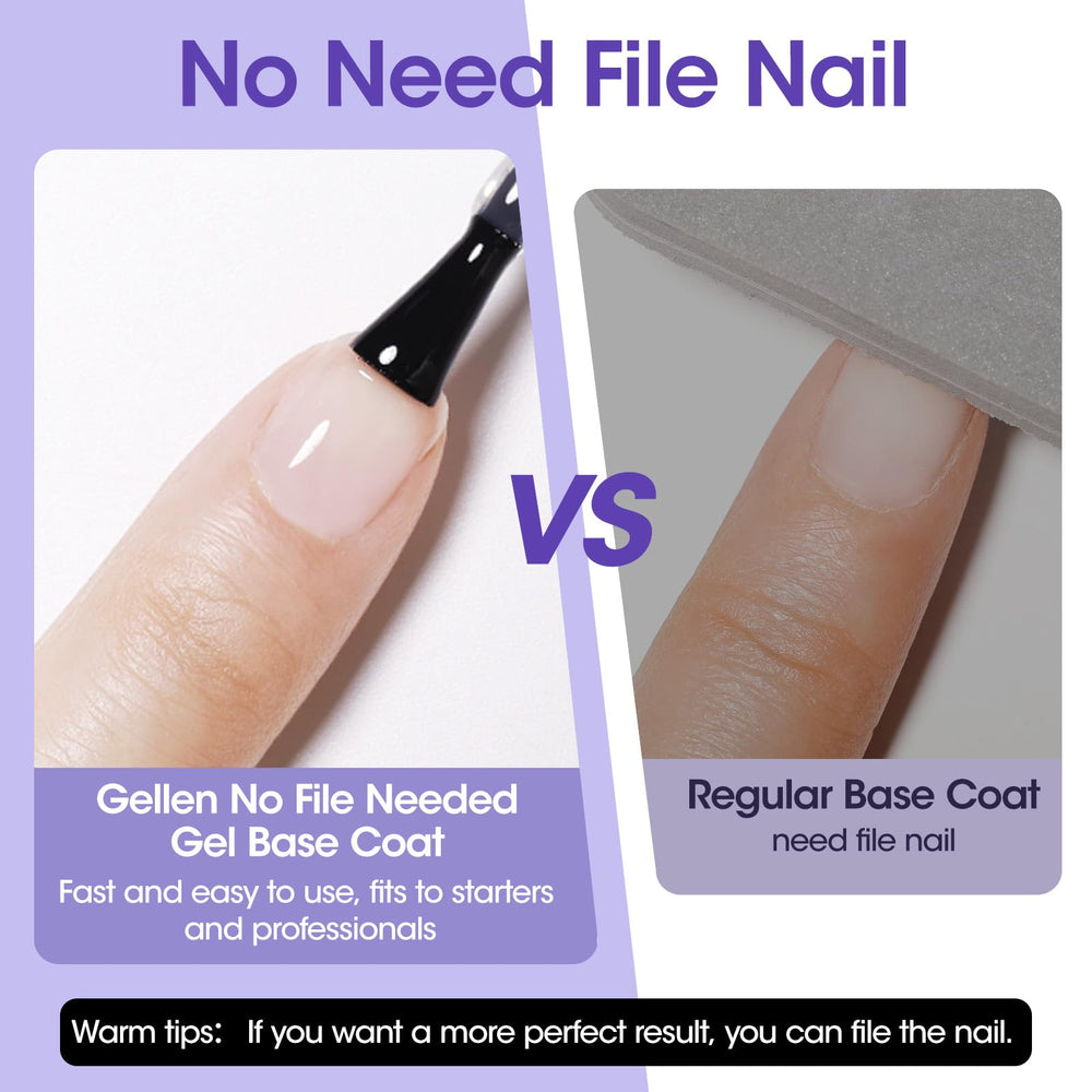 GELLEN base coat glossy finish for long lasting shine.
