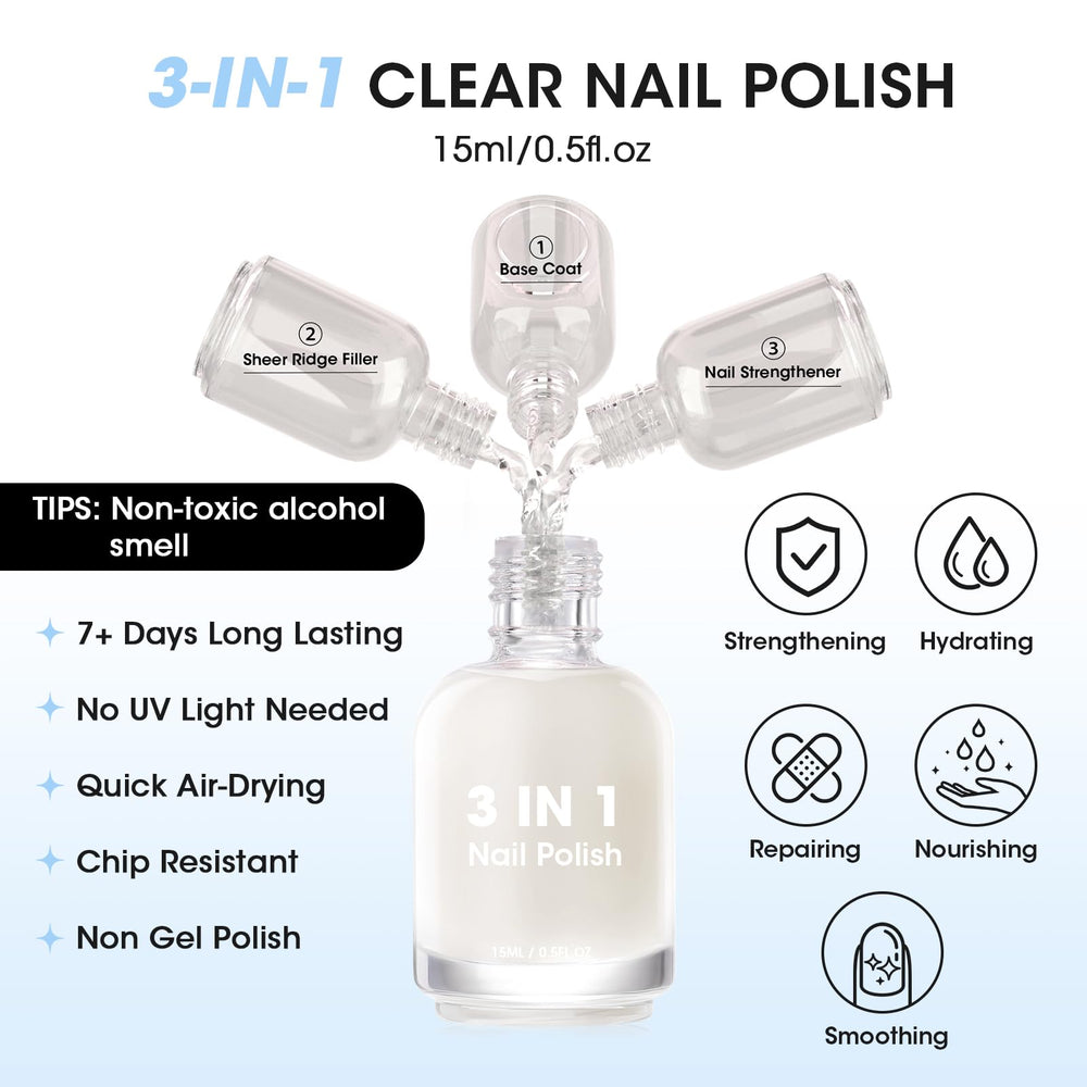 GELLEN base coat nail strengthener brush applying a smooth layer