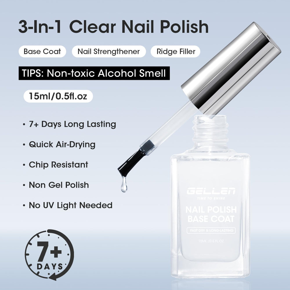GELLEN base coat nail-strengthener creates a smooth surface for any color manicure.
