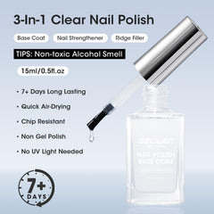 GELLEN base coat nail-strengthener creates a smooth surface for any color manicure.