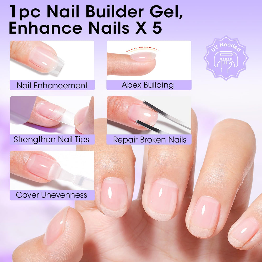 GELLEN base gel compatibility enhances adhesion for durable extensions.