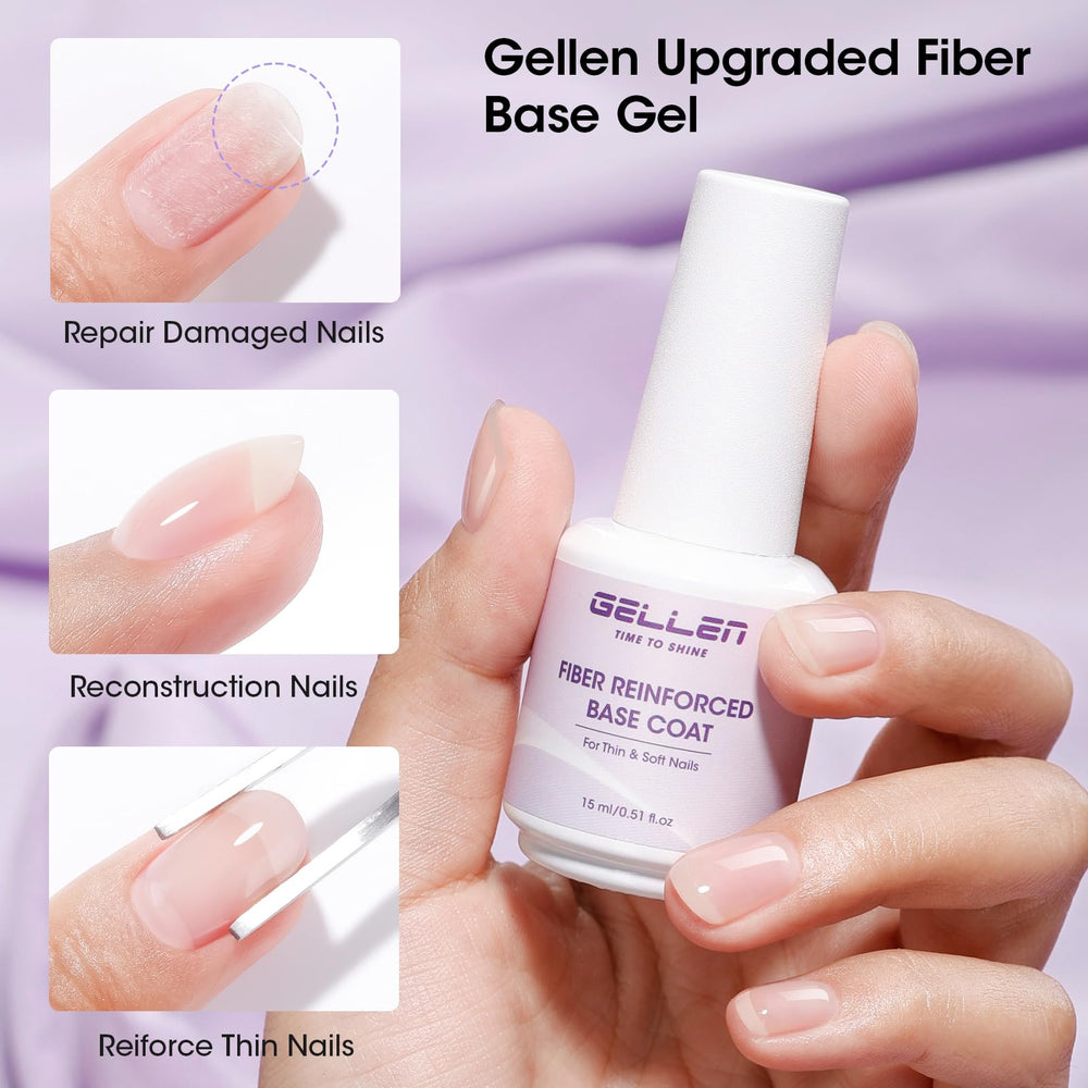 GELLEN base gel burr removal process captured during filing before color.