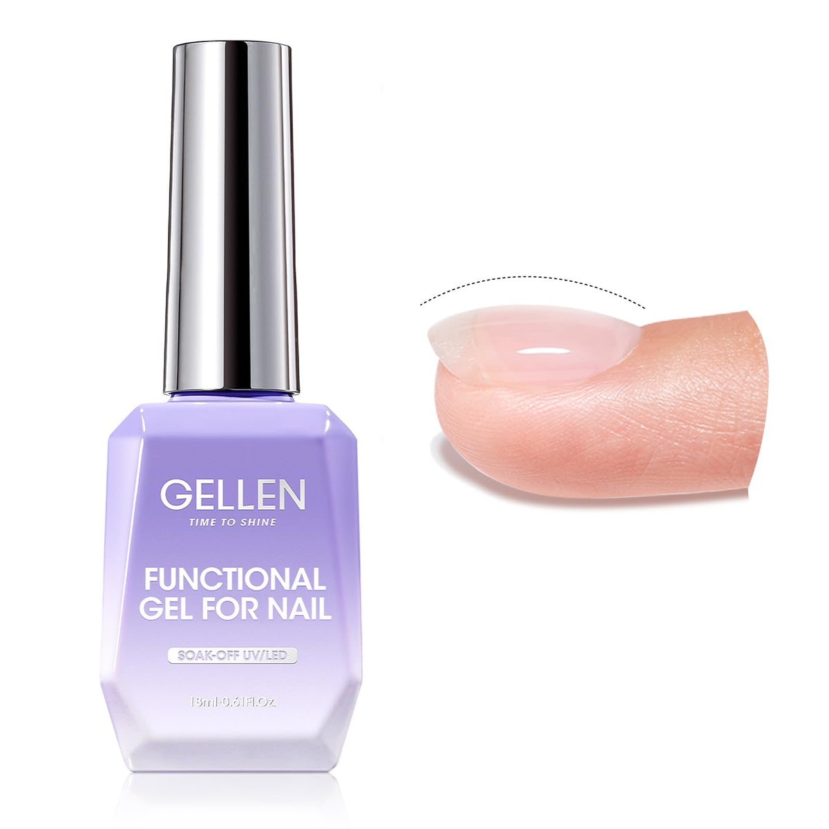 GELLEN builder gel 18ml clear bottle for professional extensions with long wear.