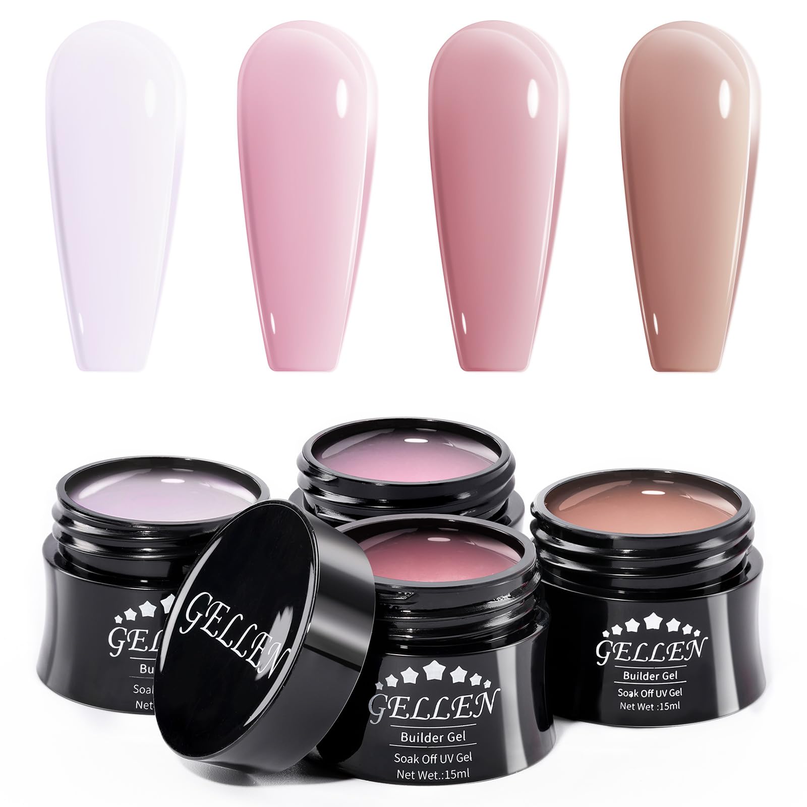 Gellen Builder Gel Kit front box shows four color options for versatile extensions.