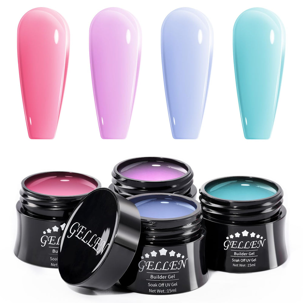 GELLEN Builder Gel Kit Rose nails for easy at-home nail extensions