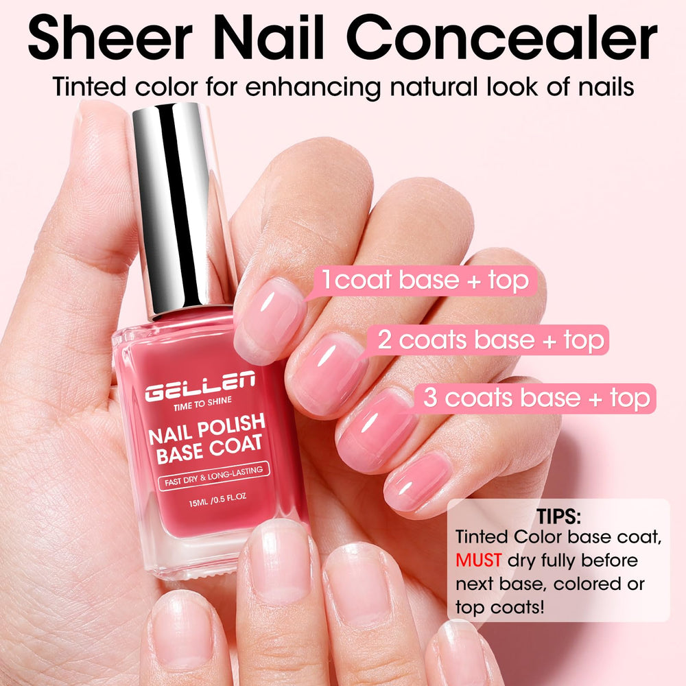 GELLEN calcium nail strengthener coating nails with fortified, resilient feel.