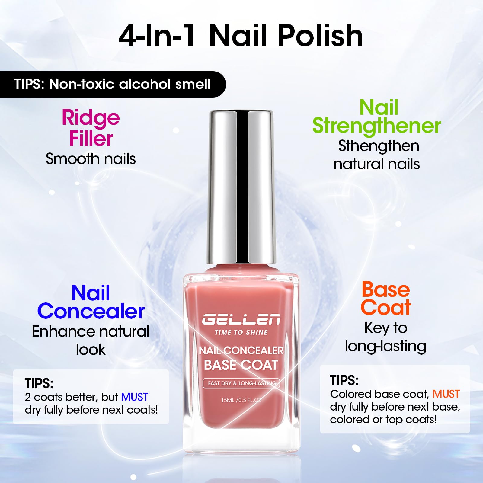 GELLEN calcium-based formula strengthens nails while smoothing ridges.