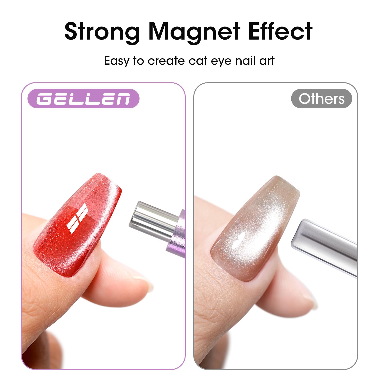 GELLEN horizontal line cat eye design for bold contrast.