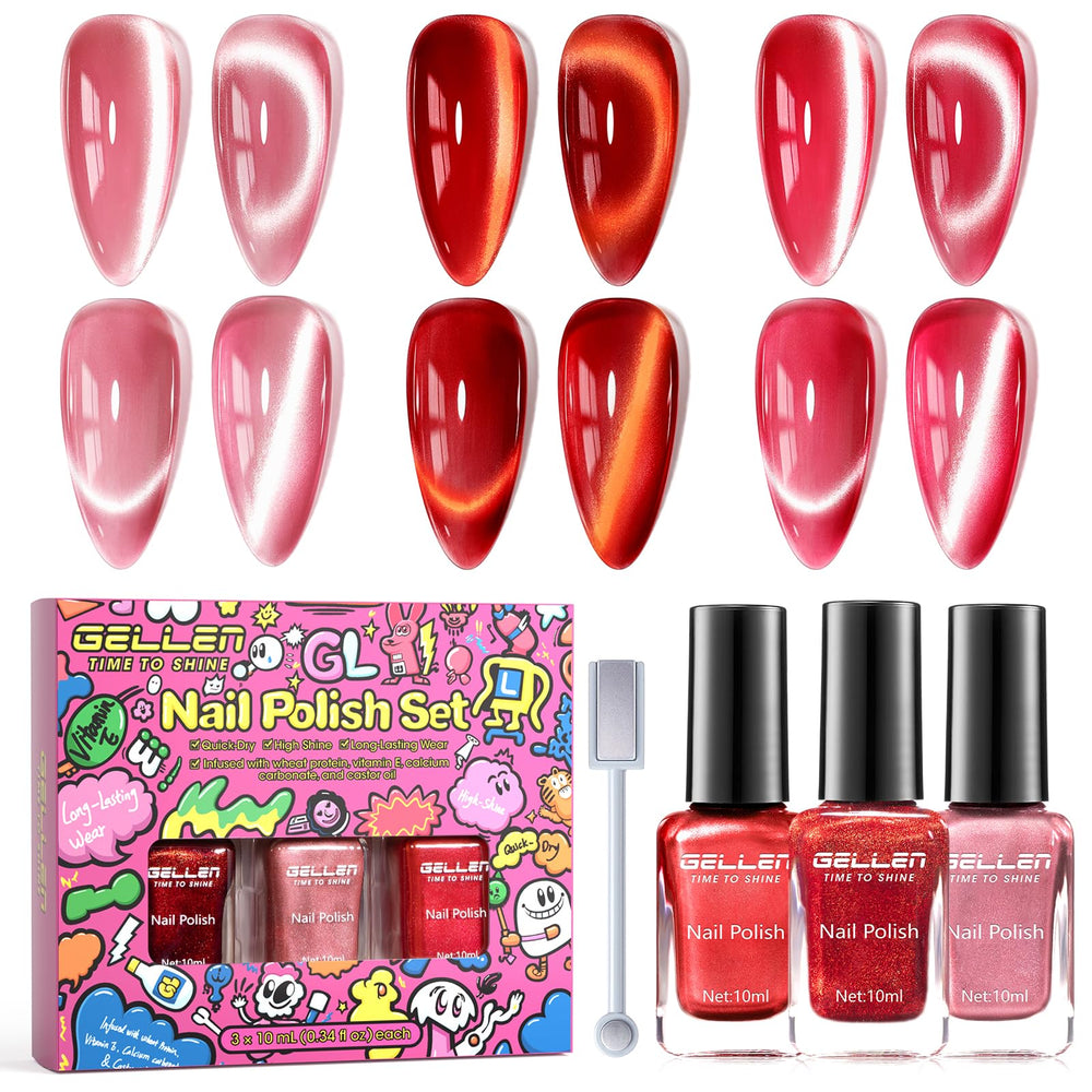 GELLEN cat eye kit magnet tool creates bold gradient effect on nails.