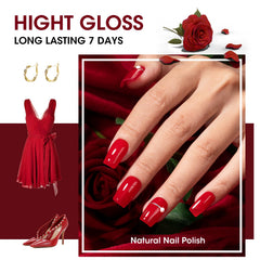 GELLEN cherry red nail polish swatch on skin shows vibrant color