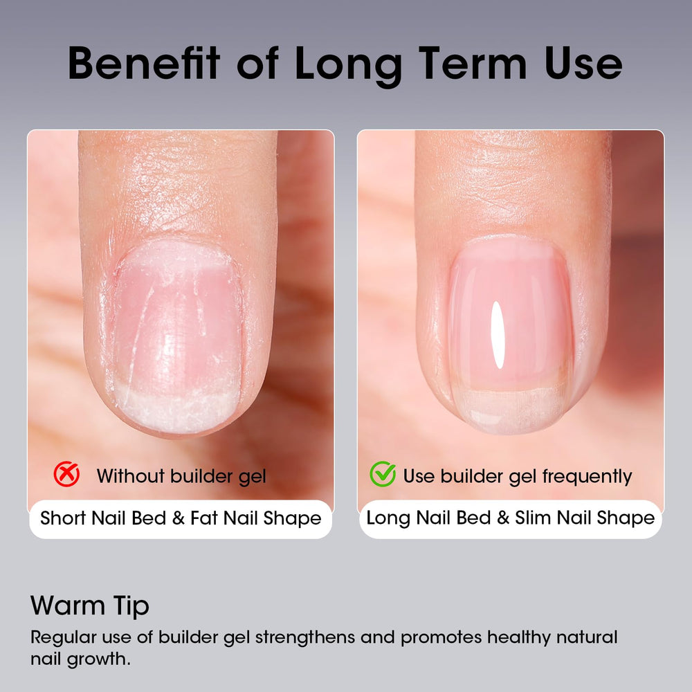 Gellen builder gel delivers chip-resistant wear and flexible long-lasting results.