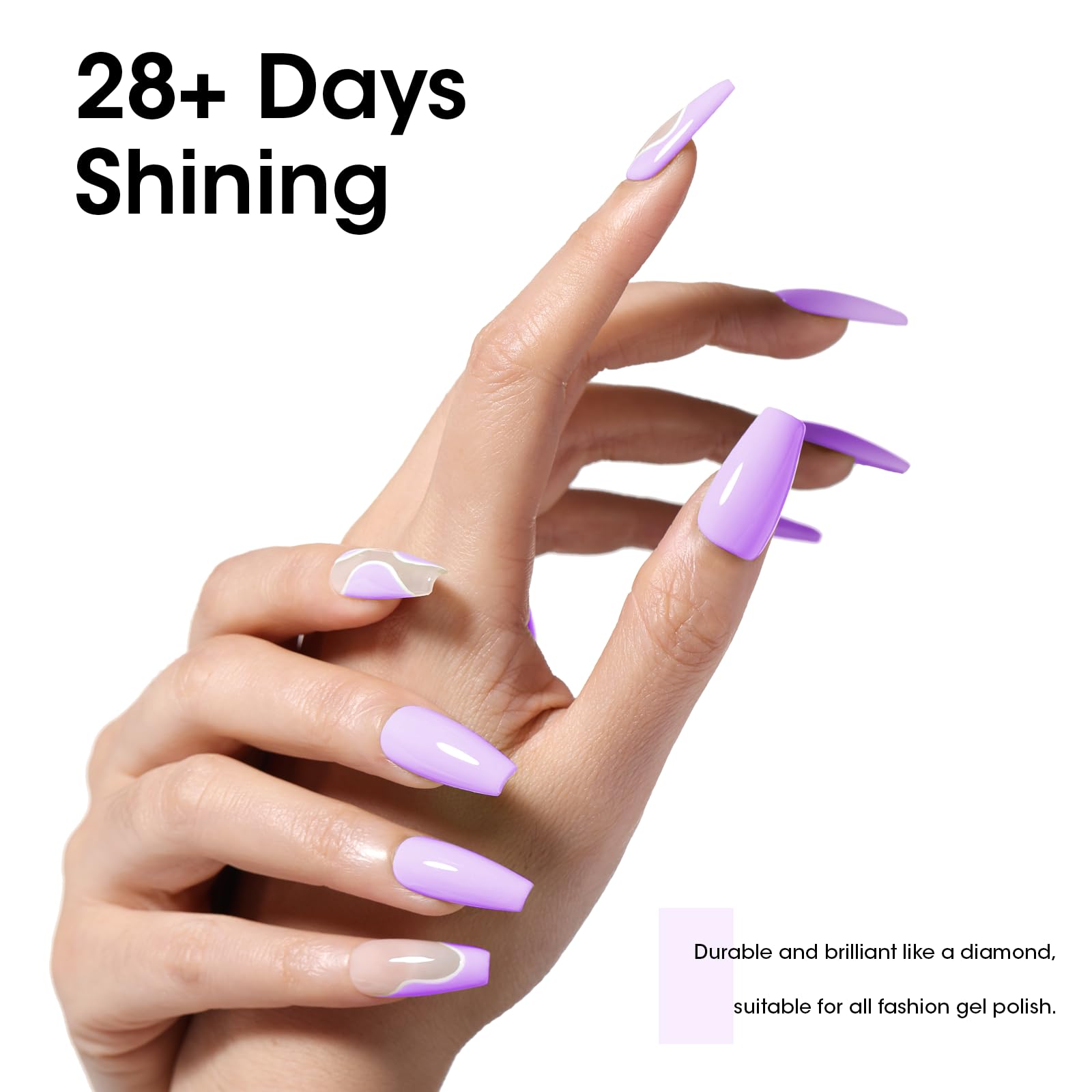 GELLEN nails demonstrating compatibility with natural and artificial nail art.