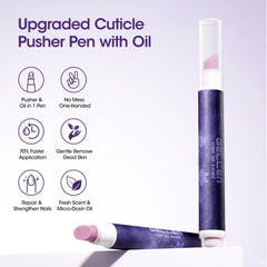 GELLEN cuticle pusher pen pink corundum head close-up for precise gentle exfoliation.