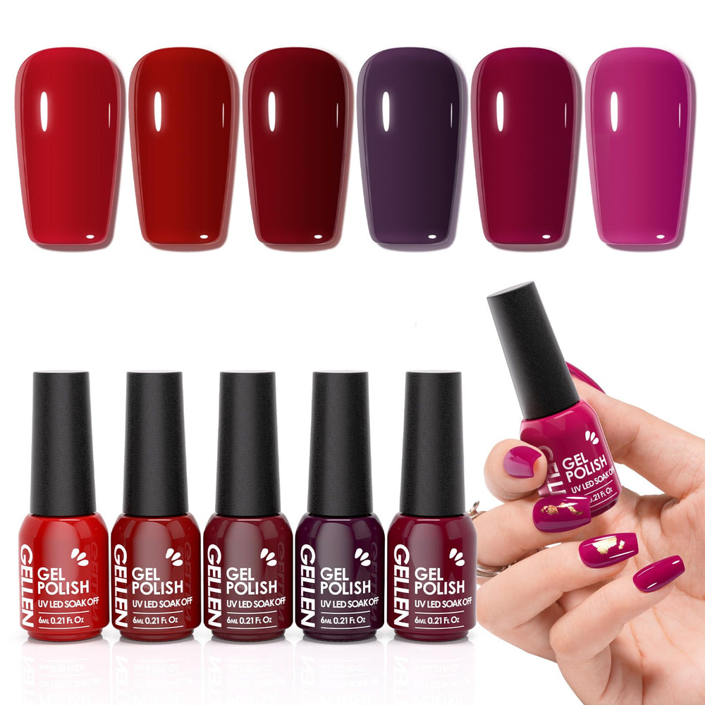 GELLEN Dark Gel Nail Polish bottle in deep berry shade for at-home manicures