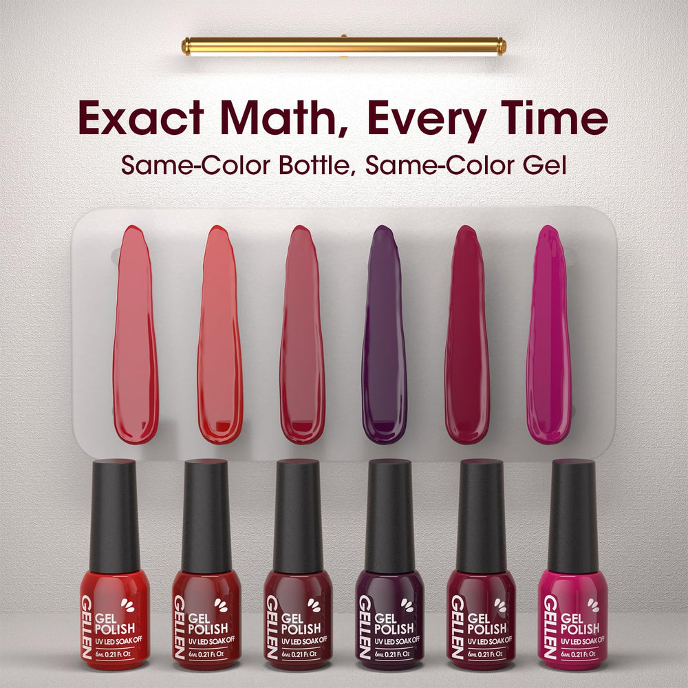 GELLEN Dark Gel Nail Polish brush stroke showing smooth self-leveling application