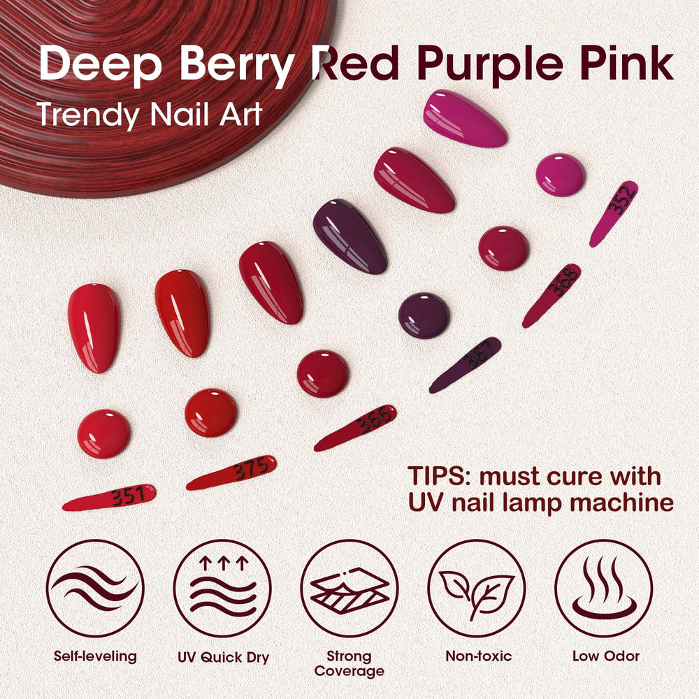 GELLEN Dark Gel Nail Polish with high-gloss wear and long-lasting shine