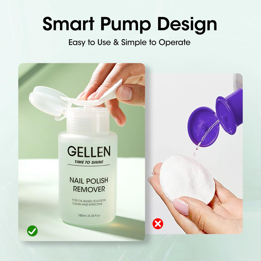 GELLEN remover bottle with dust-proof cover keeps contents clean between uses.