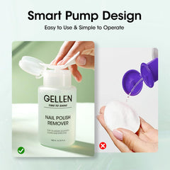GELLEN remover bottle with dust-proof cover keeps contents clean between uses.