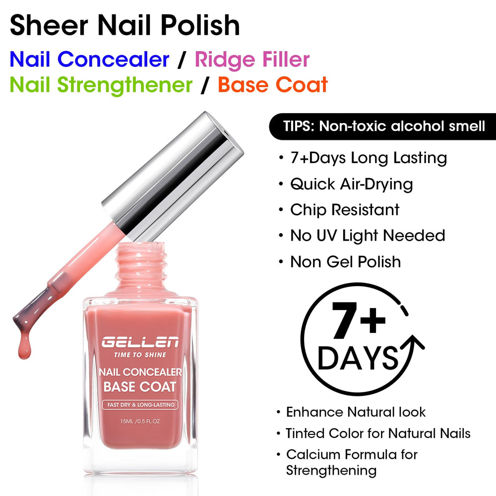 GELLEN dusty-rose pink application highlights healthy-looking nails with neutral tint.