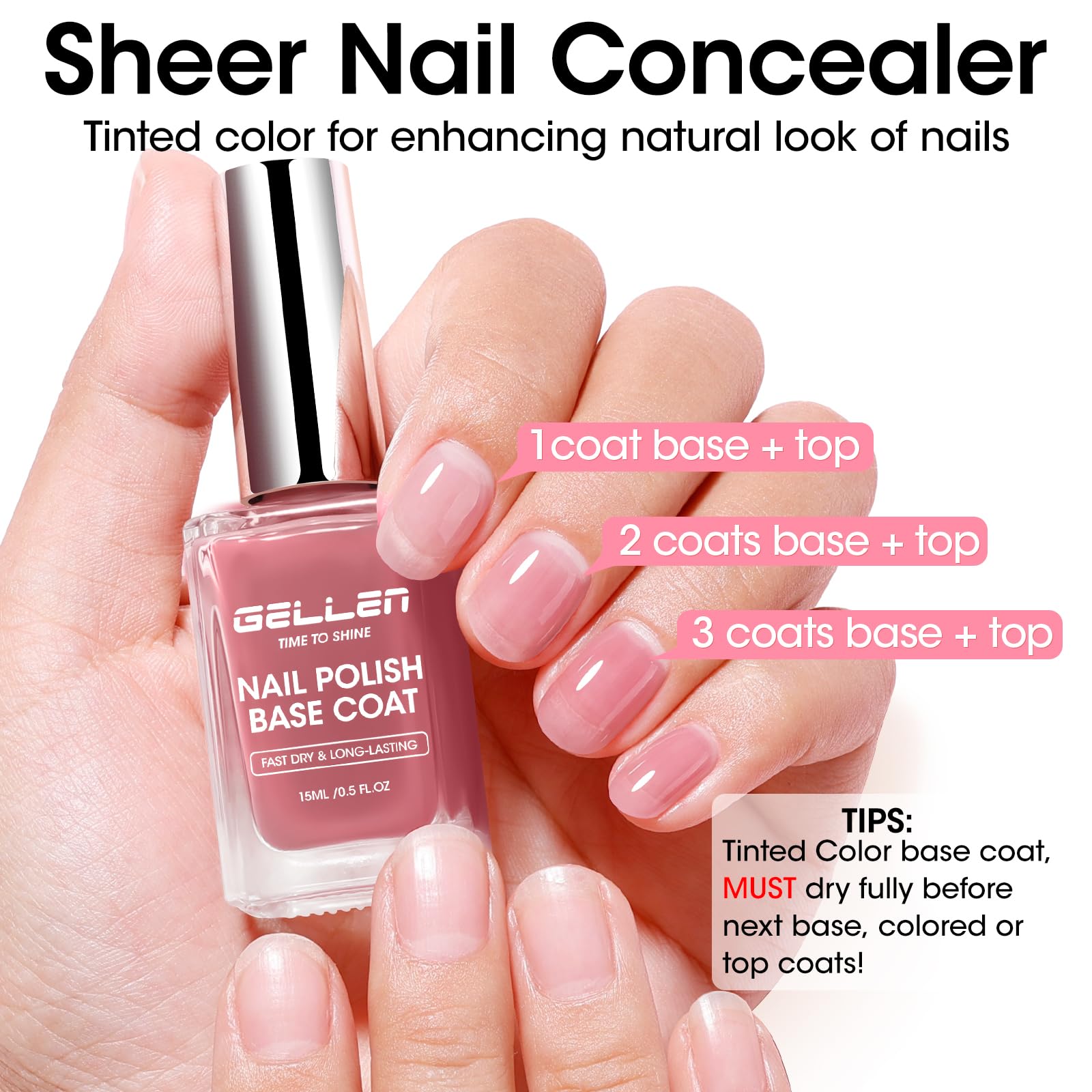 GELLEN fast air-dry formula dries in minutes for quick manicures.
