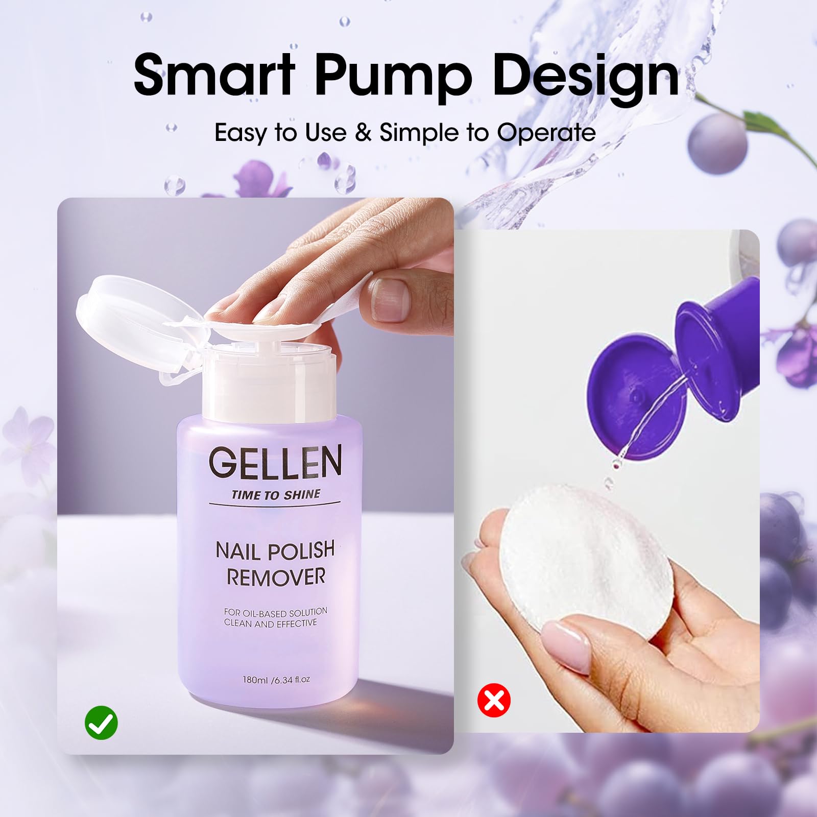 Non-acetone formula removes regular polish without drying nails