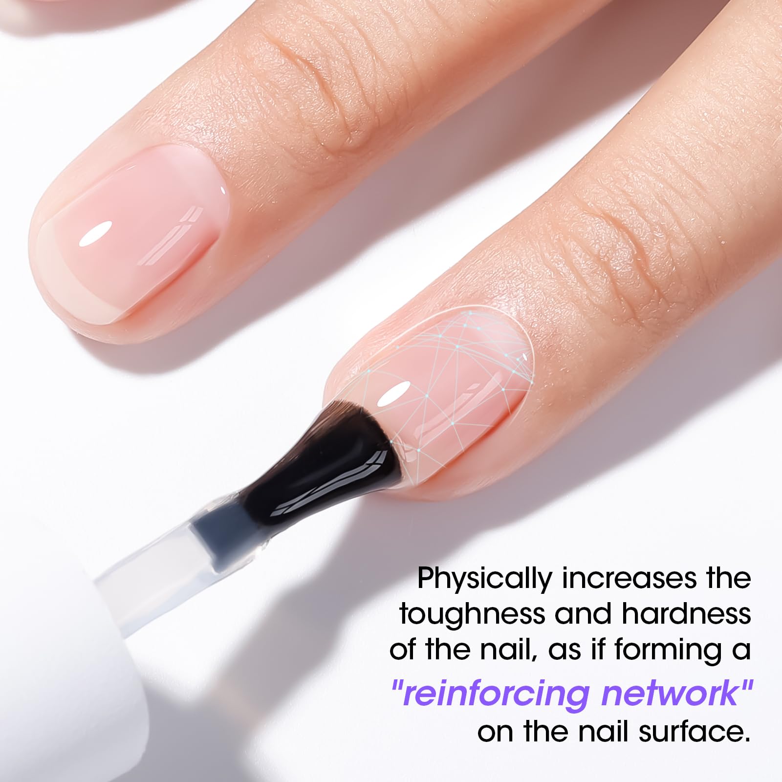 GELLEN fiber base gel nail surface after curing looks smooth and sturdy.