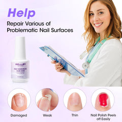 GELLEN fiber glass base gel UV cure shows rapid salon-grade construction.