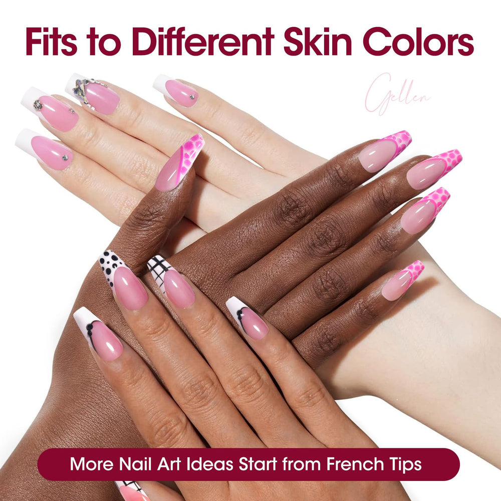 Close-up of GELLEN French tip design for natural look