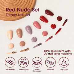 GELLEN red-brown nude gel under UV/LED lamp for quick cure