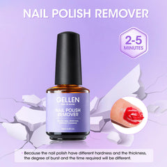 GELLEN remover application step demonstrating how to start