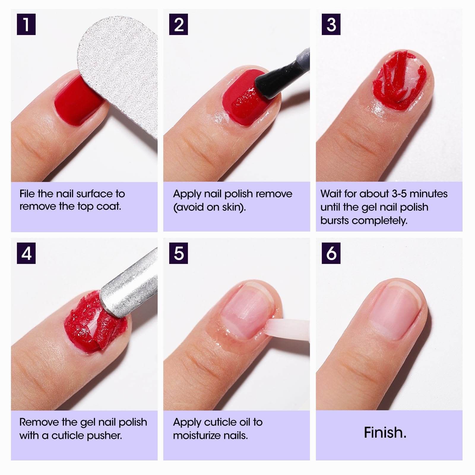 Gellen remover suitable for natural nails with gentle formula.