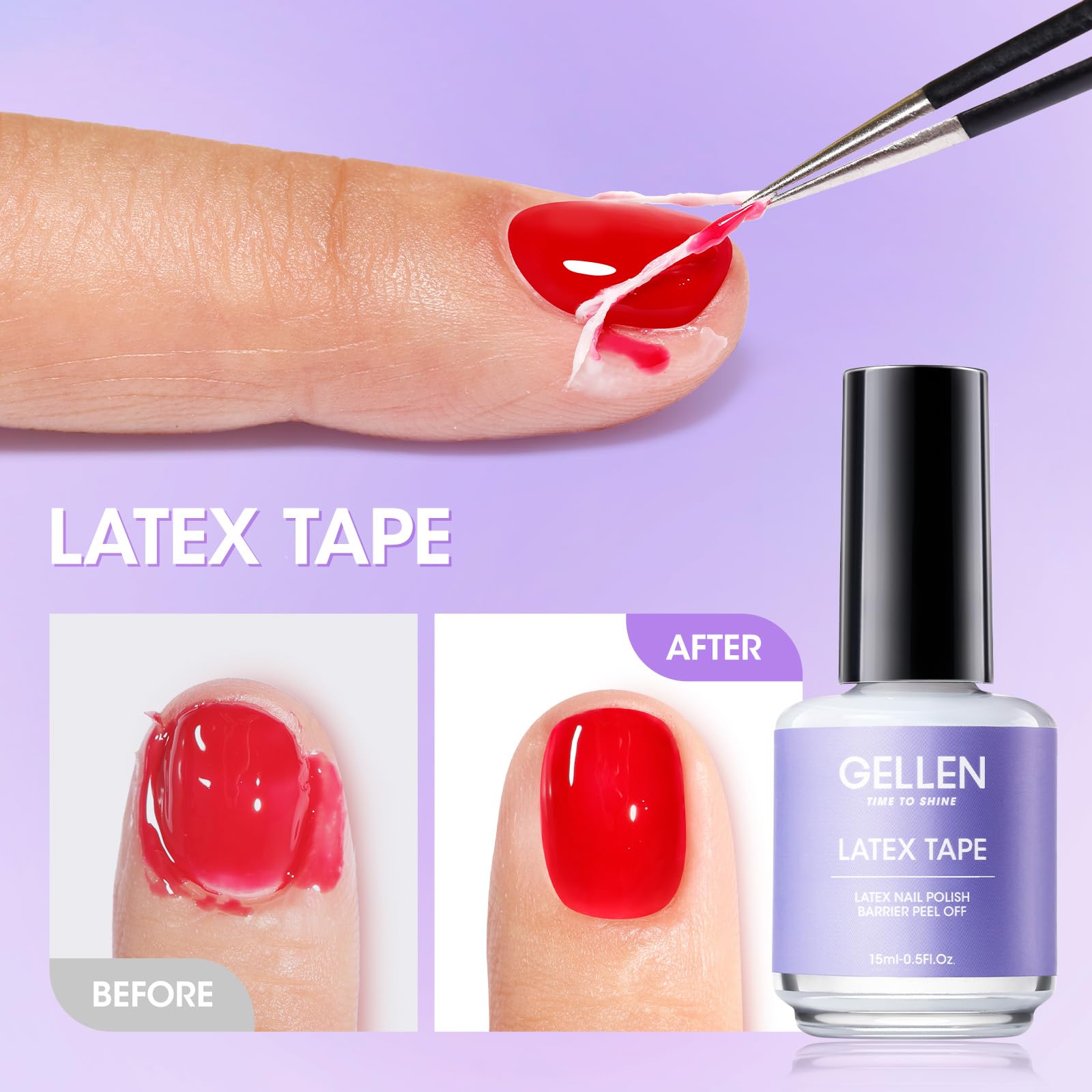 Gellen remover kit latex tape barrier being applied to protect skin during removal.