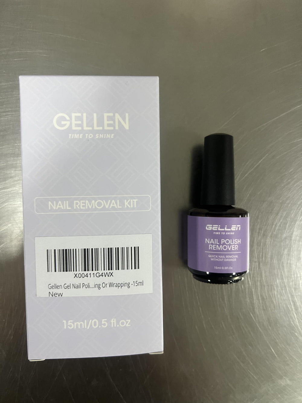 Box, brand logo, and packaging of Gellen nail remover.