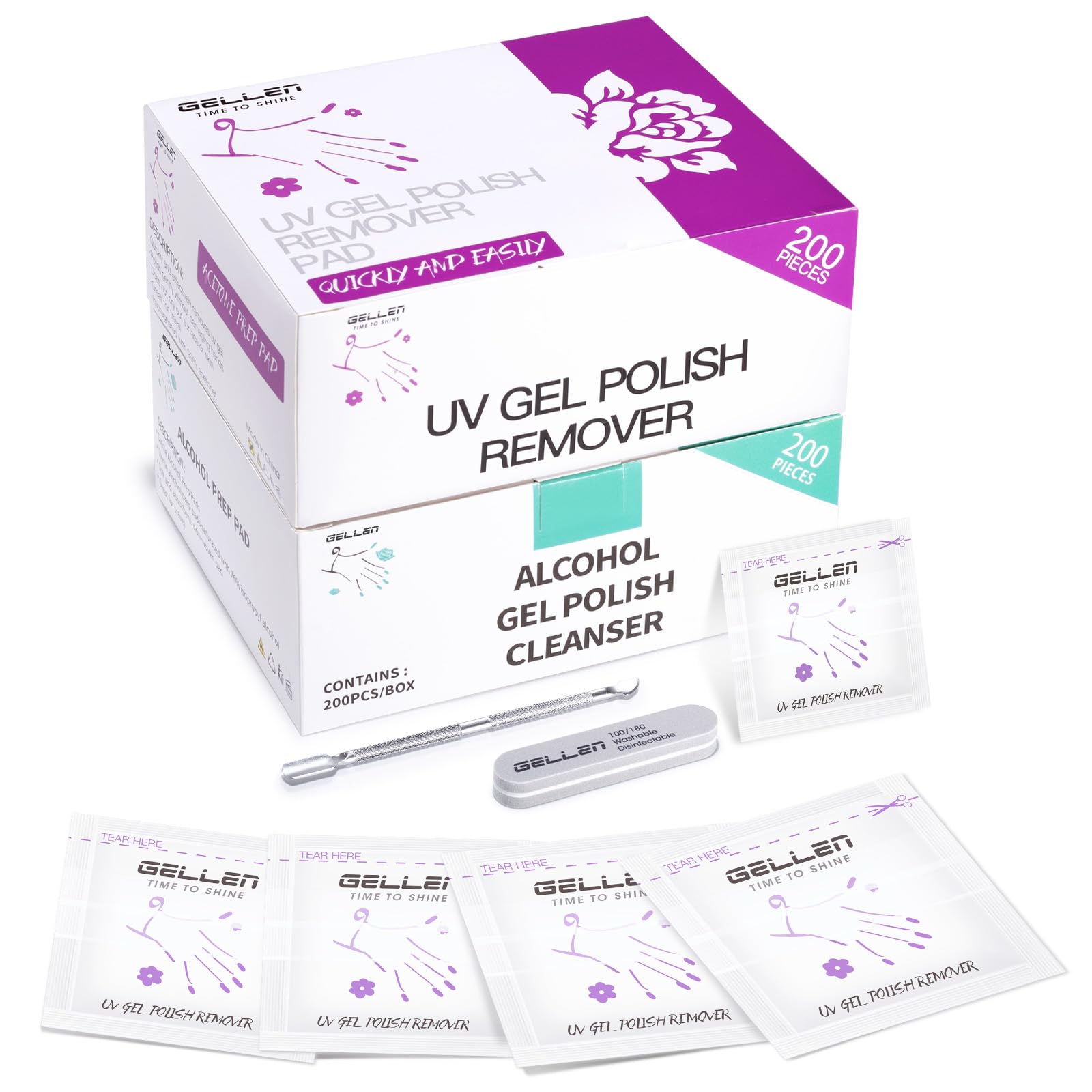 Gellen gel polish remover pad kit collection streamlines home nail removal