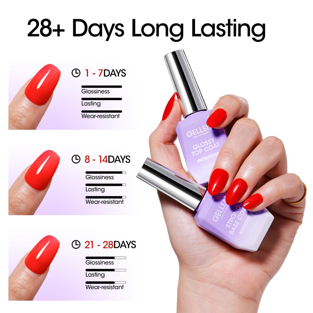 GELLEN holiday gift set featuring base and top coat bottles.