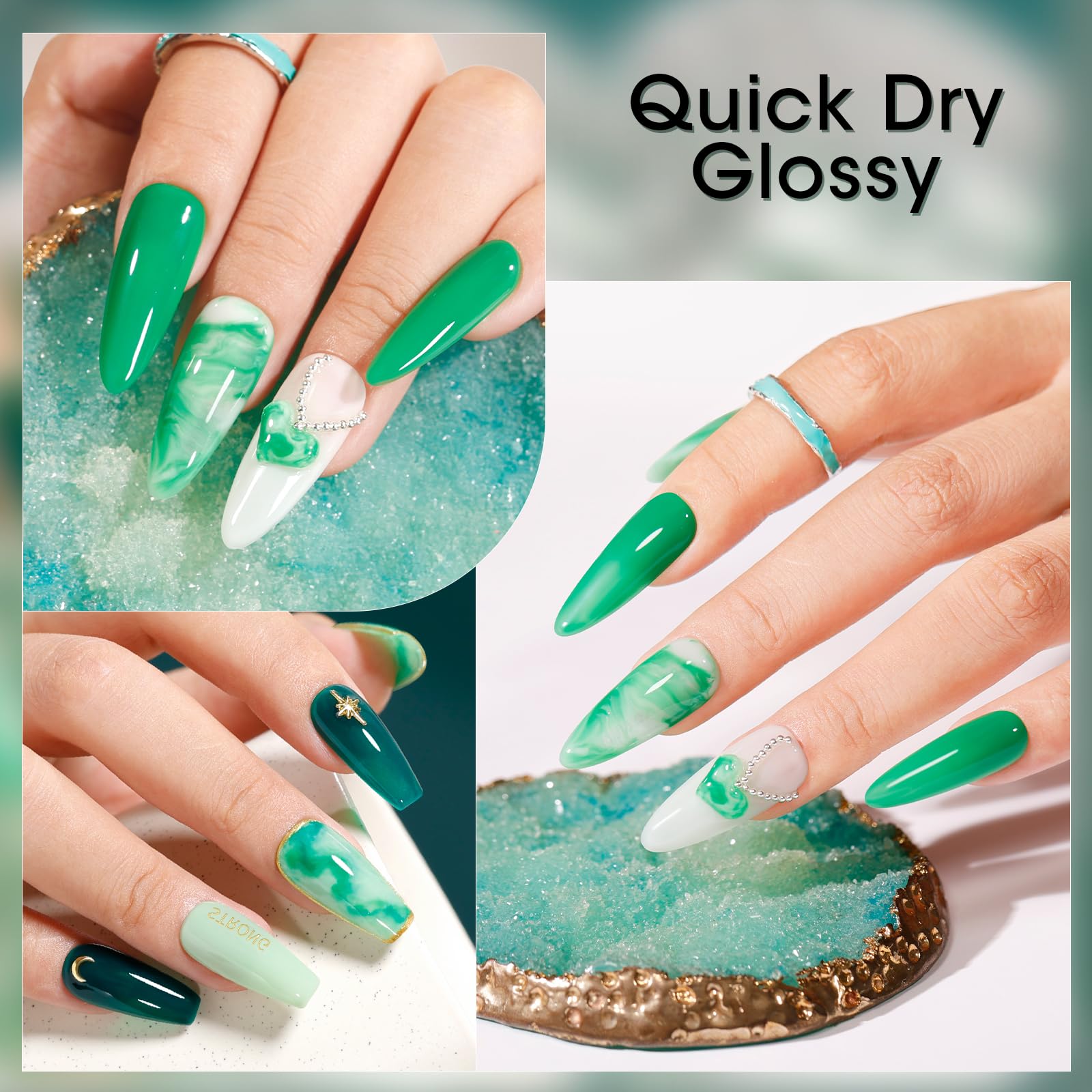 GELLEN Dark Green Jelly Polish delivers rich, deep color payoff