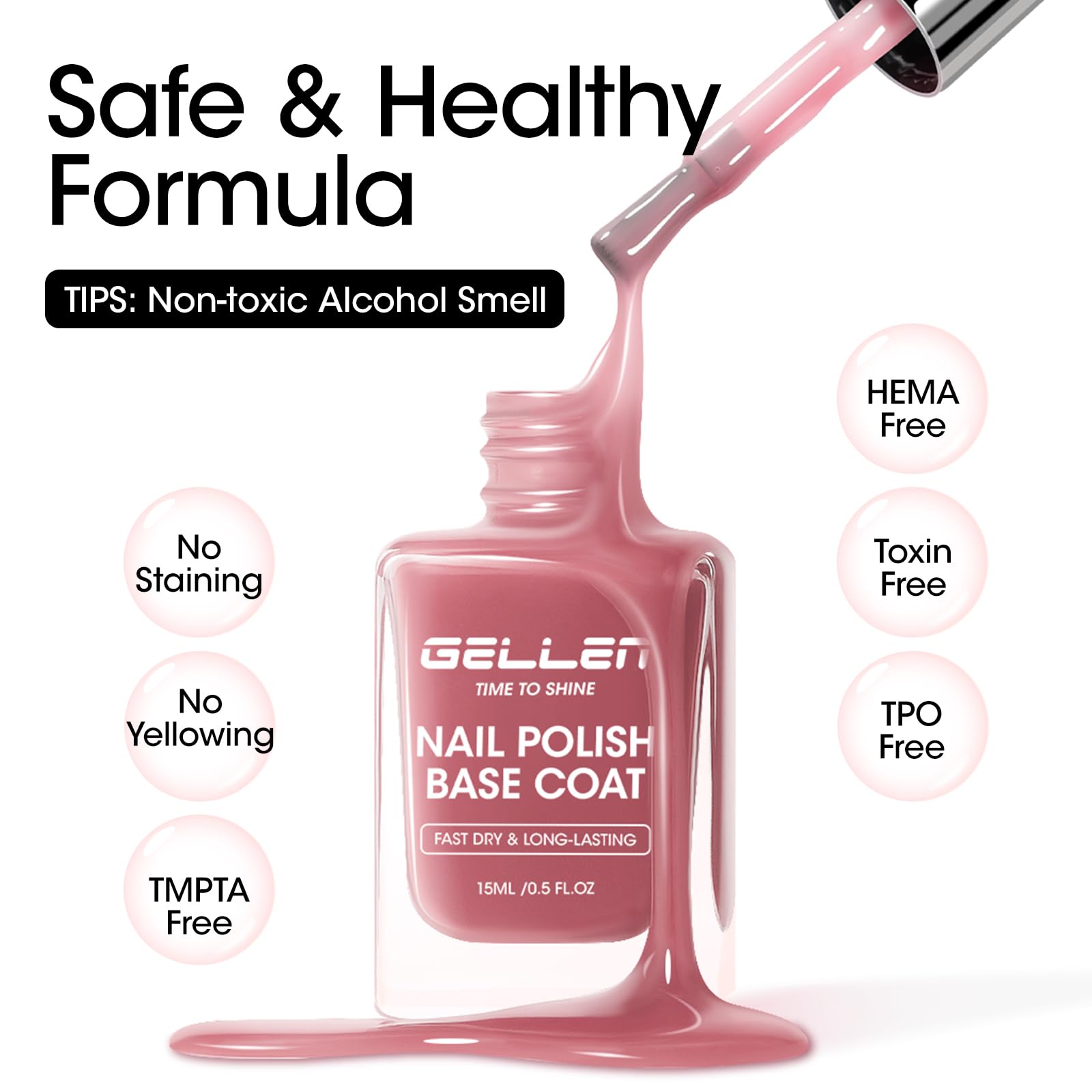 GELLEN HEMA-free vegan cruelty-free nail polish for safe wear.