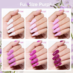 GELLEN mauve purple gel polish swatch palette for quick previews.